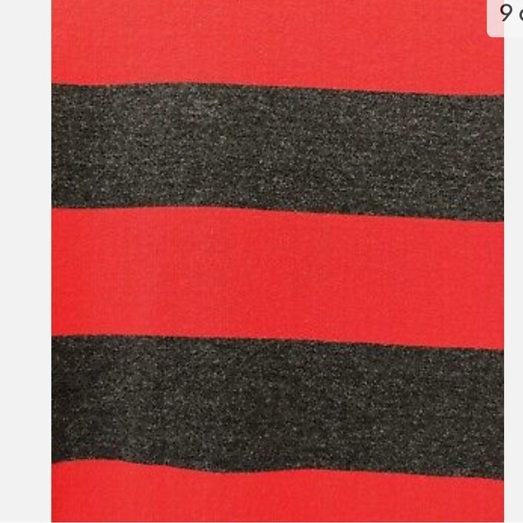 kensie Women’s top long sleeve Red and Gray striped drawstring waist - Picture 11 of 11